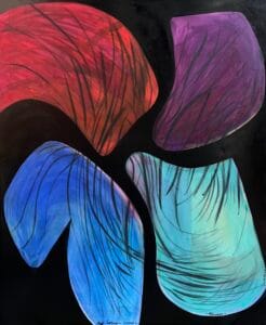 Quartet ( hommage ), een schilderij door Henri Vertommen beeldend kunstenaar uit Maastricht