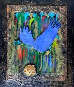 Icarus, een schilderij door Henri Vertommen beeldend kunstenaar uit Maastricht
