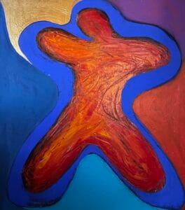 Uomo di noche, een schilderij door Henri Vertommen beeldend kunstenaar uit Maastricht